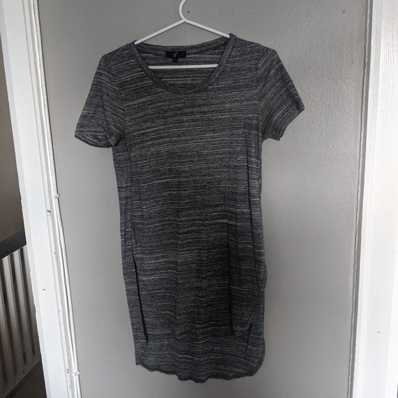 George Tops - Textured Grey Blouse Top with Long Slit